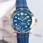 Perfect Copy Omega Seamaster Blue Dial Ceramic Bezel Blue Rubber Strap Watch (1)_th.jpg